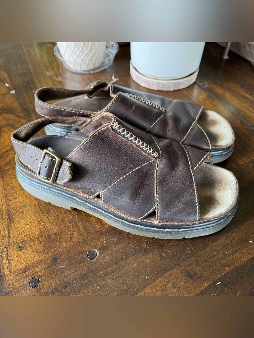 Vintage Y2K men’s Dr. Martens leather fisherman slingback sandals size 13